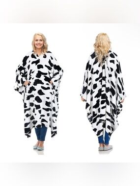Cow Print Poncho Blanket